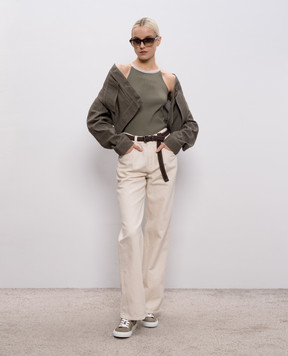 Brunello Cucinelli Бежеві джинси з льоном ML996P4053