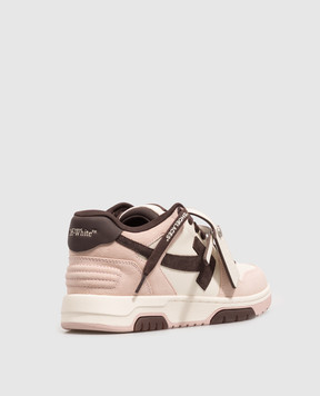 Off-White Розовые кожаные кроссовки Out Of Office OF05731655