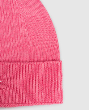 Off-White Дитяча рожева шапка з вовною OGLC001F25KNI001