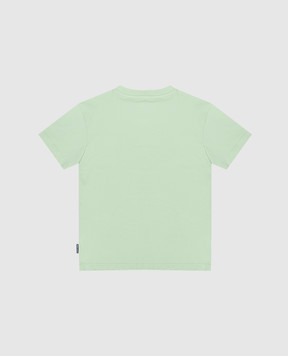 Palm Angels Детская зеленая футболка с брендовым принтом PBAA003S26JER008