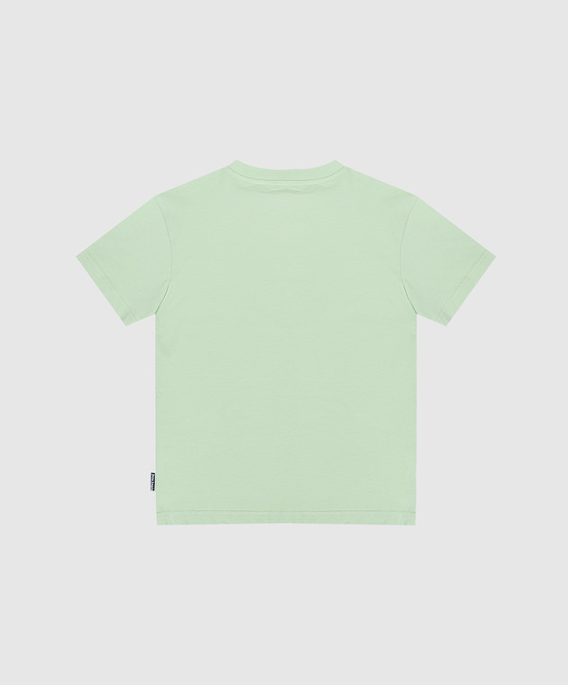 Palm Angels Дитяча зелена футболка з брендовим принтом PBAA003S26JER008 зображення 2