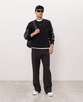 Off-White Серый свитер с шерстью 44MHE087F26K001