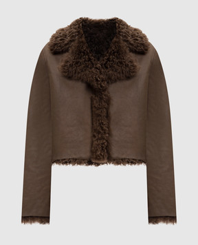 Babe Pay Pls Коричнева укорочена дублянка двостороння  2540TIGRADO