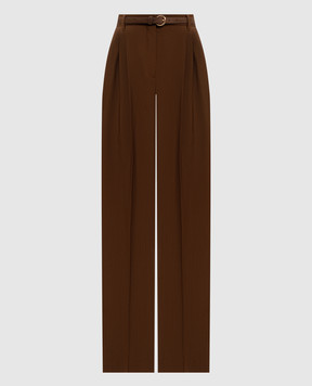 Max Mara Коричневі штани MSTBACIO з вовни MSTBACIO