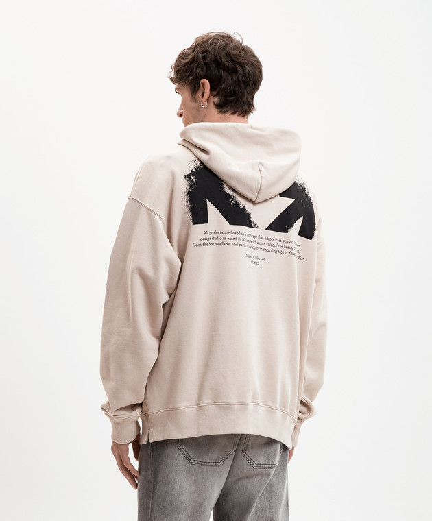 Off-White Бежеве худі з емблемою Half Arrow 44MBB085S26F00A зображення 4