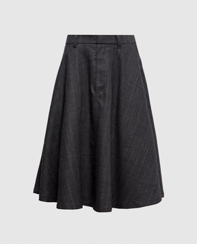 Brunello Cucinelli Серая юбка из шерсти MP554G4084