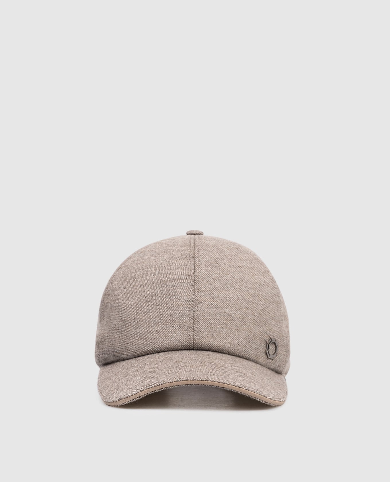 Серая кепка из шерсти с логотипом