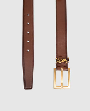 Saint Laurent Коричневий шкіряний ремінь CASSANDRE 789588AAFOC