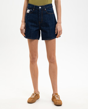 Ami Paris Сині джинсові шорти з патчем логотипа FSO839DE0122