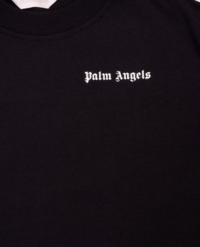 Palm Angels Дитяча чорна футболка з тасьмою PBAA011S26JER001