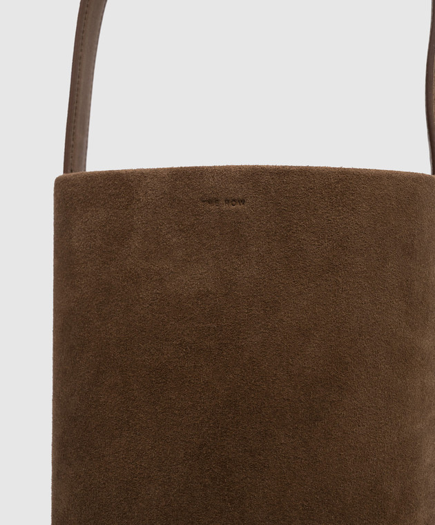 The Row Коричневая замшевая сумка бакет-бег Park W2106L665 изображение 4