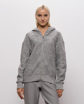 Ermanno Scervino Life Серая меланжевая спортивная куртка с вышивкой D494M600HKS