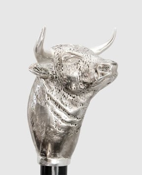 Pasotti Черный рожок с ручкой в виде быка PFPEXXK57