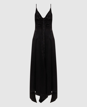 Alexander McQueen Чорна сукня максі зі шнурівкою 863779QEAHZ