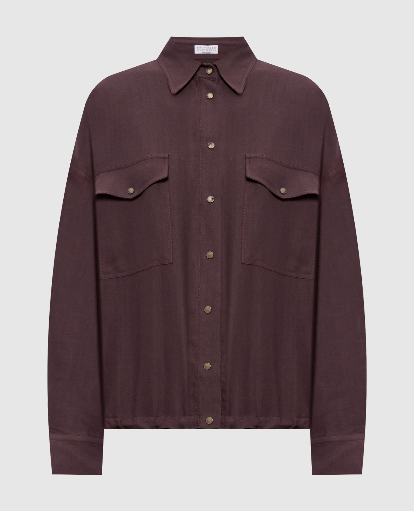 Бордовая рубашка с льном