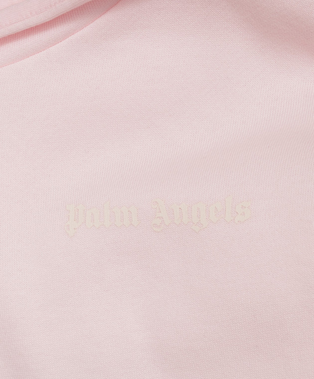 Palm Angels Дитяче утеплене рожеве худі з принтом логотипа F6PAJGHS063 зображення 3