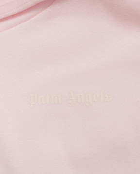 Palm Angels Дитяче утеплене рожеве худі з принтом логотипа F6PAJGHS063