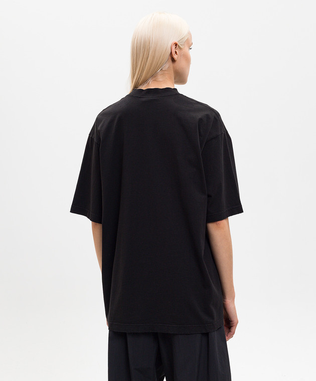 Balenciaga Чорна футболка Messy Spray 764235TUVI6 зображення 4