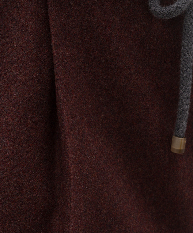Brunello Cucinelli Бордові штани з вовни та кашеміру ME499E1710 зображення 5