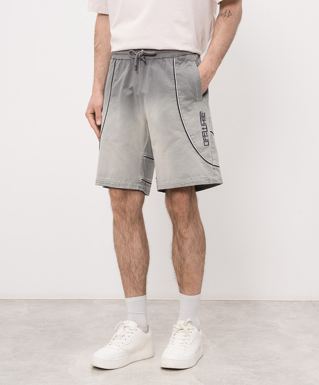 Off-White Серые шорты с вышивкой 44MCL004S26F001 изображение 3