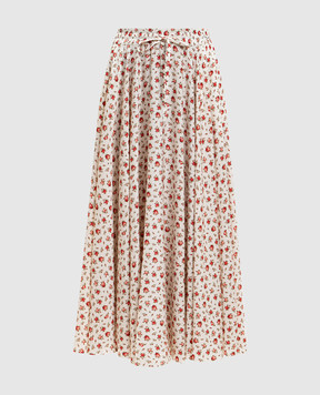 Dolce&Gabbana Біла сукня міді із шовку в принт F4DBGTFSA79