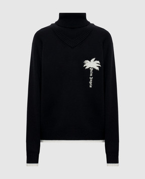 Palm Angels Чорний светр з вовни та кашеміру PAMHD001KN002w