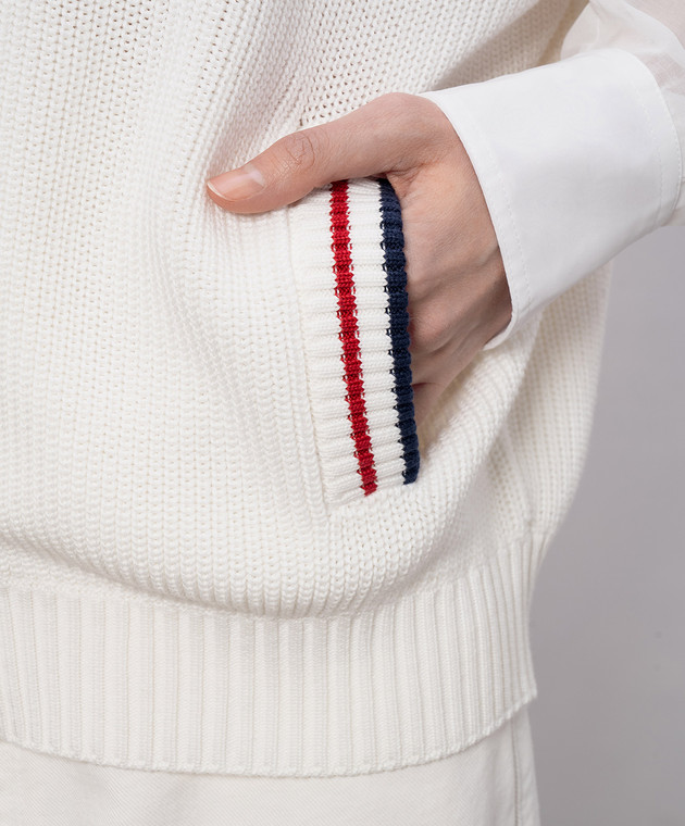 Brunello Cucinelli Белый кардиган с эффектом наложения слоев M19759406 изображение 5