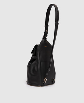 Max Mara Черная кожаная сумка-слинг Margaux MXAMARGAUXBPS