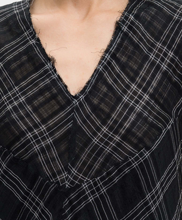 Marc Le Bihan Чорна сукня з шовком в клітинку 2179 зображення 5