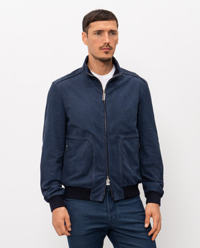 Stefano Ricci Синяя куртка из нубука M7J6100020MKOTGT