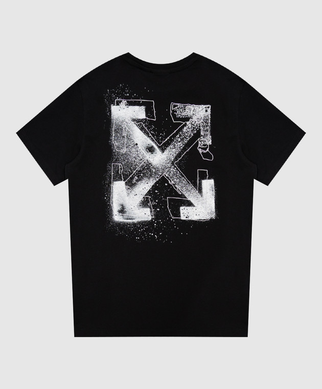 Off-White Детская чёрная футболка Spray Arrow 44BAA002F26J00E изображение 2