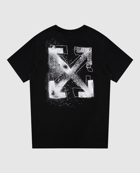 Off-White Дитяча чорна футболка Spray Arrow 44BAA002F26J00E