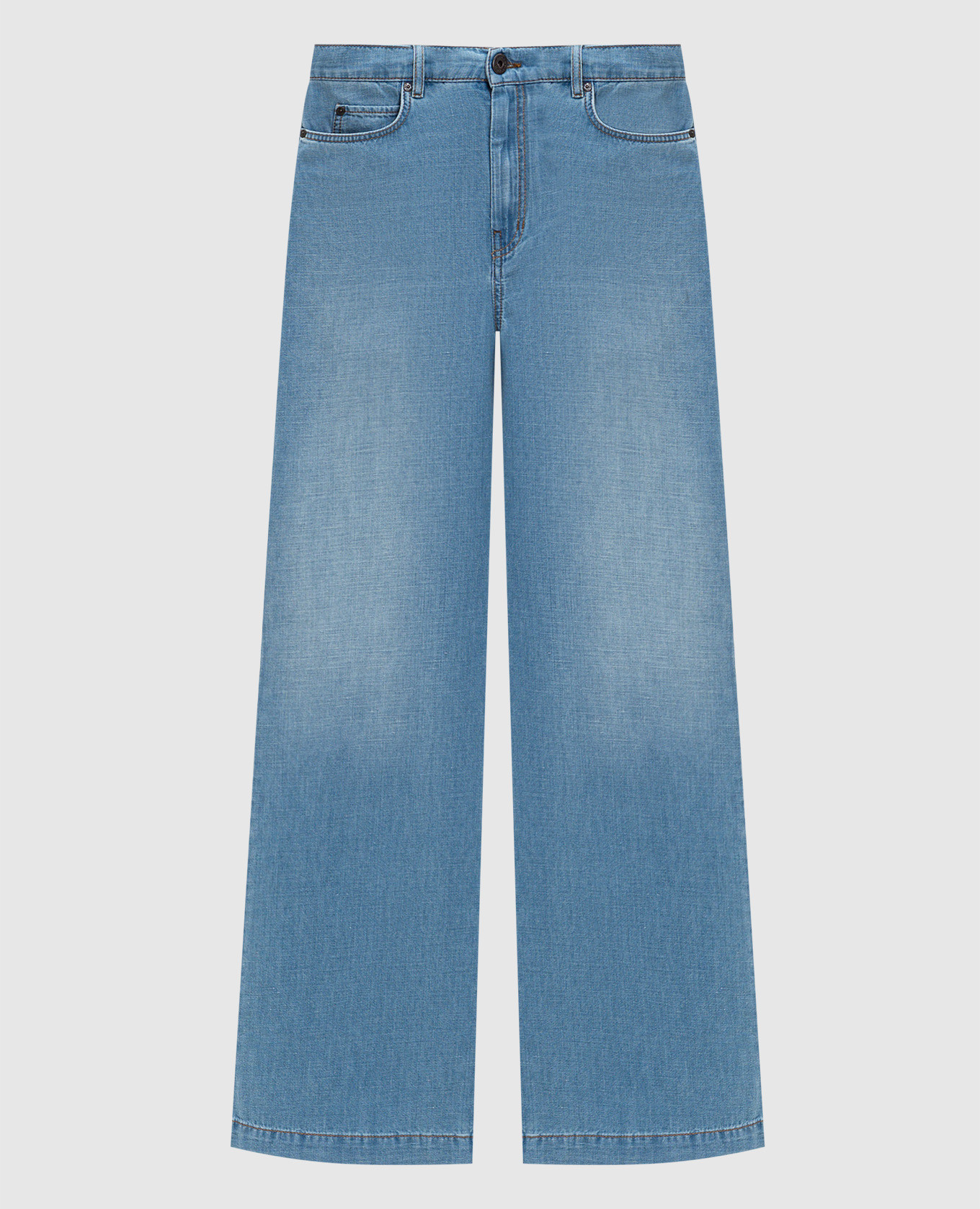 

Синие джинсы LATINO со льном, Синий, Широкие джинсы