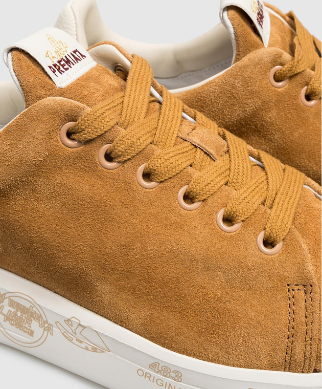 Premiata Коричневые замшевые кроссовки BELLE BELLE8628 изображение 5