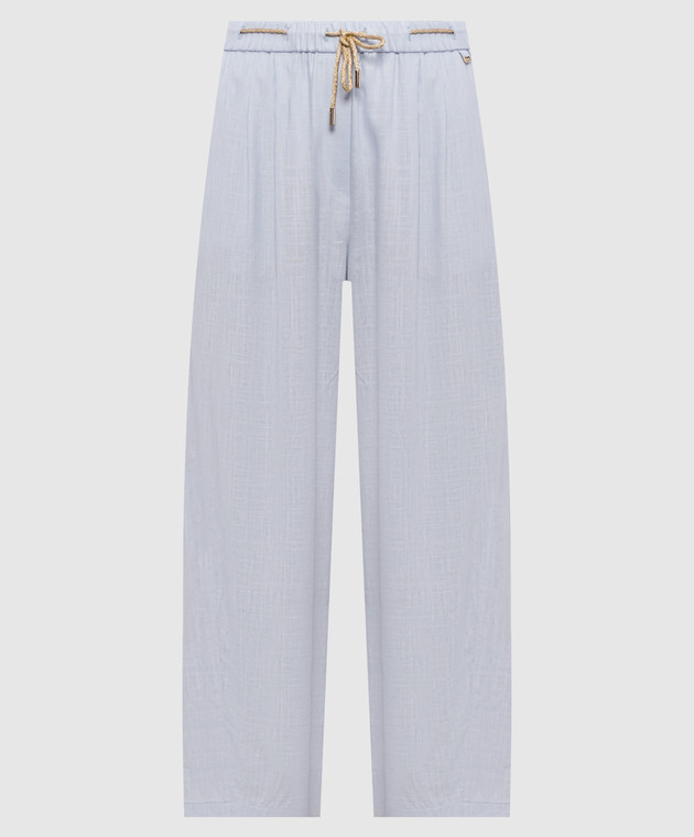 Herno Блакитні штани з льоном PT000222D12689