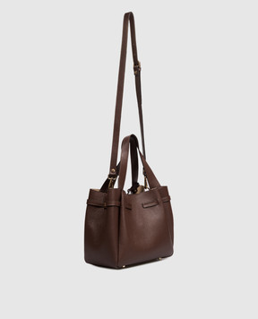 Gianni Notaro Коричнева шкіряна сумка-тоут Dollaro 223DOLLAROORO