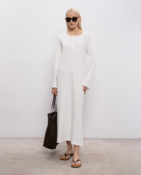 The Row Белое платье миди Latoya 10860K732