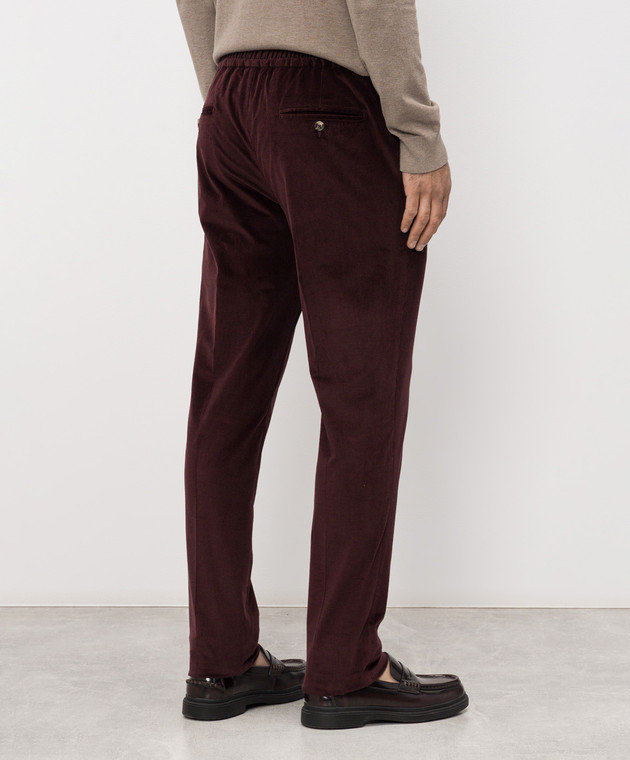 ISAIA Бордовые вельветовые брюки с шерстью PNC053P9130 изображение 4