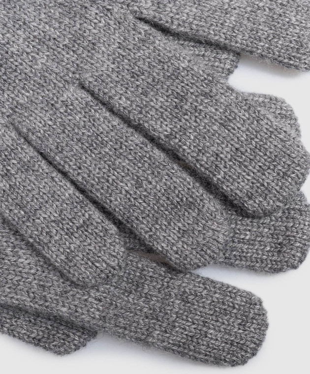 Brunello Cucinelli Рукавички сірого кольору з кашеміру M2293118 зображення 3