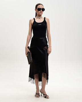 Dolce&Gabbana Черная майка в рубчик F8W45TFU7AV