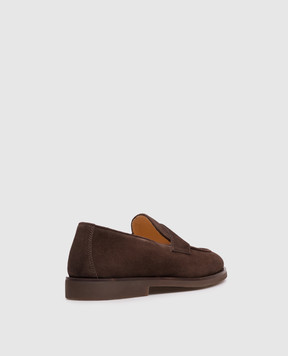 Brunello Cucinelli Коричневые замшевые лоферы MZUSOLE670