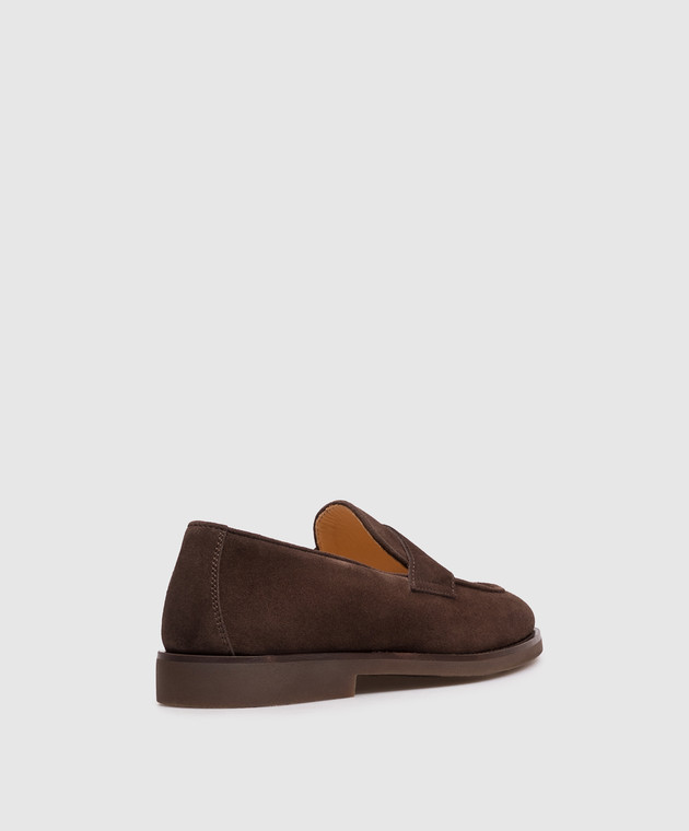Brunello Cucinelli Коричневые замшевые лоферы MZUSOLE670 изображение 3