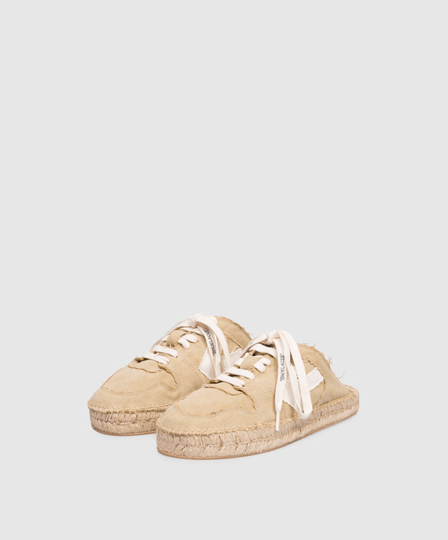 Off-White Бежеві кросівки-мюлі з нашивкою емблеми OMIB00AS26FAB001 зображення 2