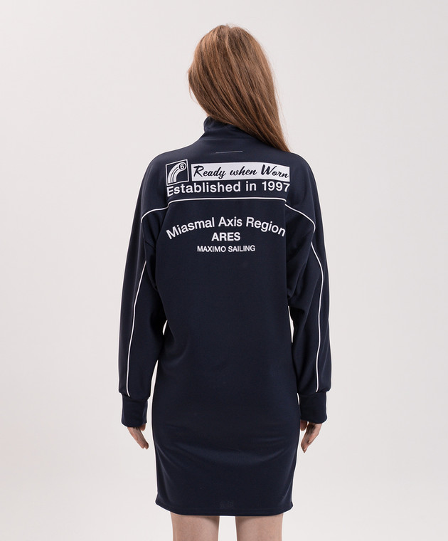 Maison Margiela MM6 Синее платье с контрастным принтом S62DA0103M25046 изображение 4
