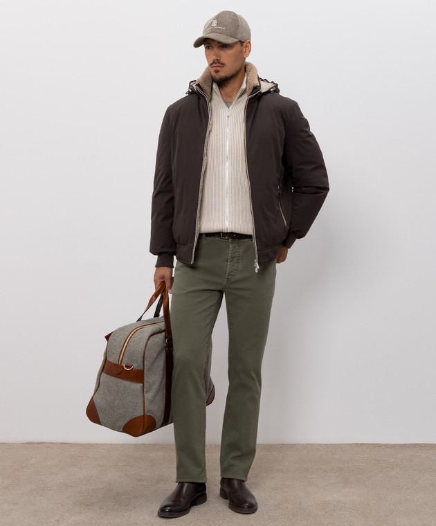 Brunello Cucinelli Коричневая футболка с вышивкой надписи M0B138518 изображение 2
