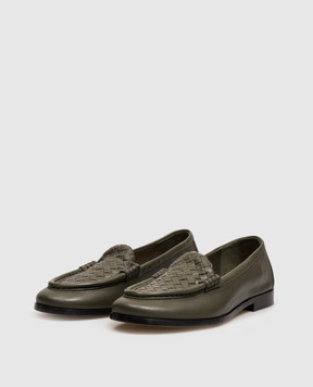 Bottega Veneta Зелені шкіряні лофери Silenzio 876126VBSDO