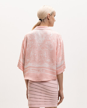 Balmain Рожева укорочена блуза Foulard HF1ALB35VJ12