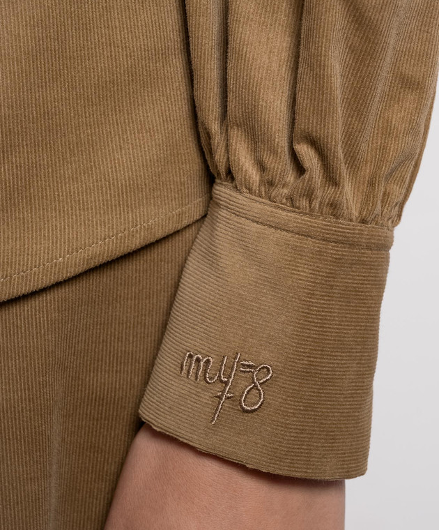 Twinset Коричневая бархатная рубашка 262AQ2040 изображение 5