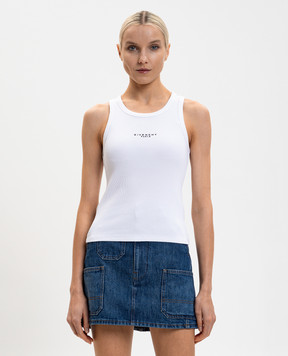 Givenchy Білий топ в рубчик з логотипом BW70FPP7BR