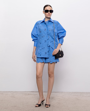 Ermanno Scervino Life Голубые шорты с вышивкой D484P311KDK